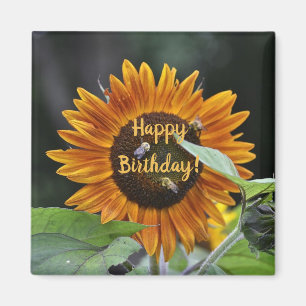 Imán Feliz cumpleaños, Golden Sunflower