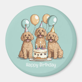 Imán Feliz cumpleaños Goldendoodle Dogs
