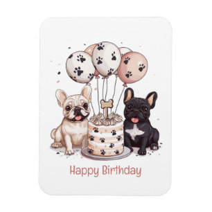 Imán Feliz Cumpleaños Gorros de Fiesta Bulldogs Frances