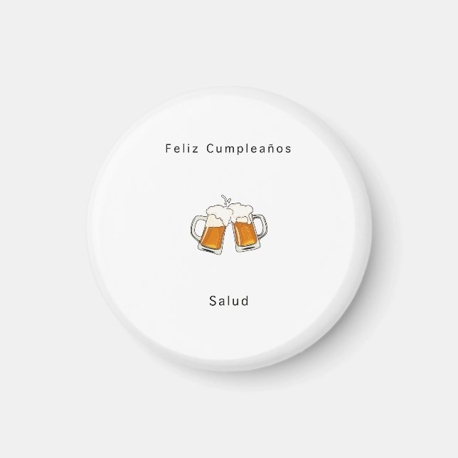 Imán Feliz cumpleaños imán, regalo de cumpleaños españo (Frente)