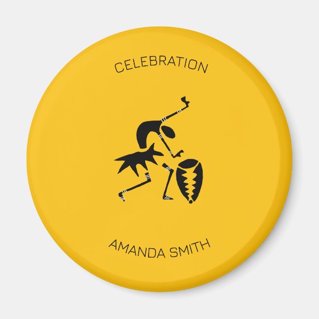 Imán Feliz cumpleaños, increíble bailarina de silueta (Frente)