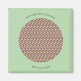 Imán Feliz cumpleaños, lindo patrón de leopardo keniano