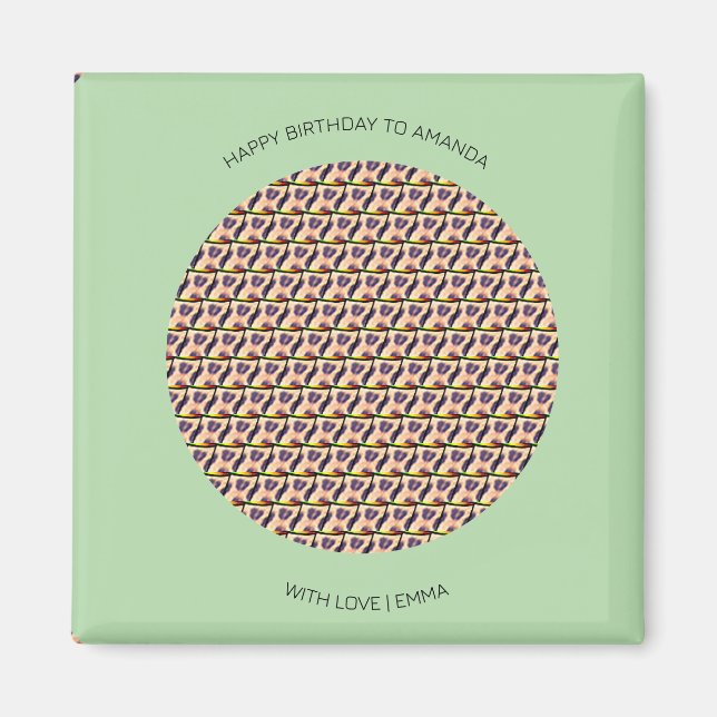 Imán Feliz cumpleaños, lindo patrón de leopardo keniano (Frente)