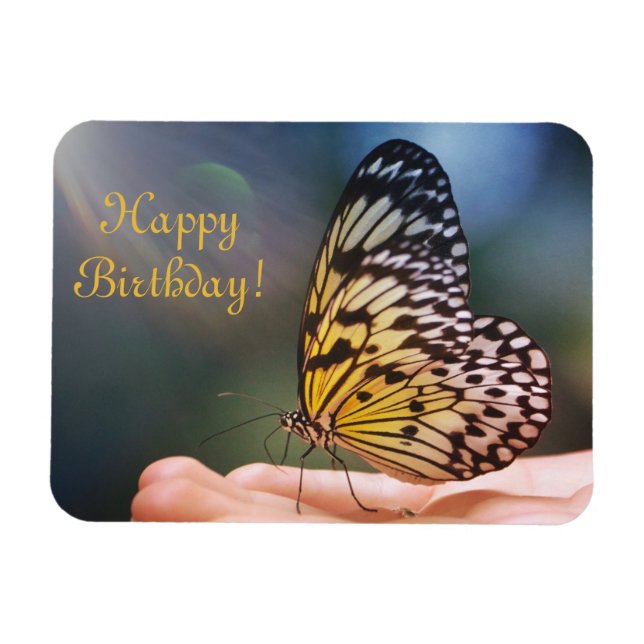 Imán Feliz cumpleaños, mariposa amistosa (Horizontal)