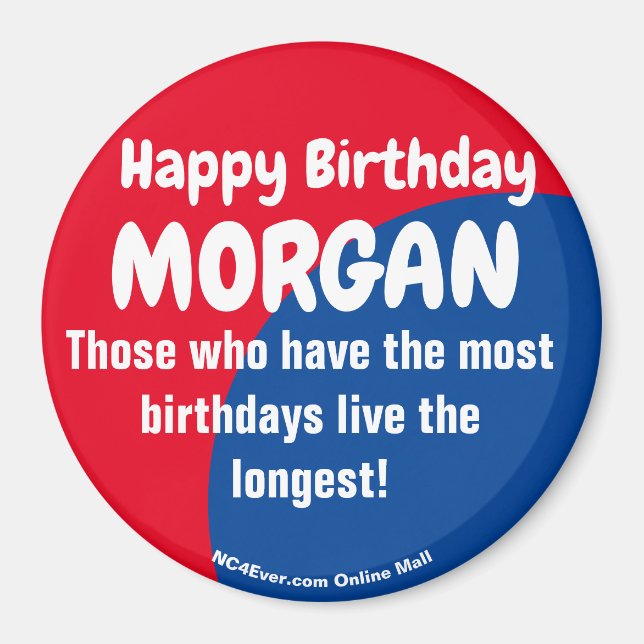 Imán Feliz cumpleaños MORGAN Magnet (Frente)