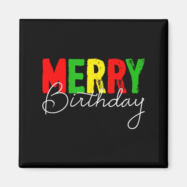 Imán Feliz cumpleaños, nacido el día de Navidad  (Frente)
