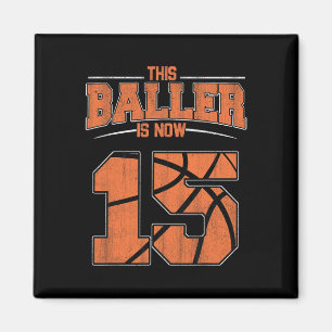 Imán Feliz cumpleaños niños de 15 años de básquetbol qu