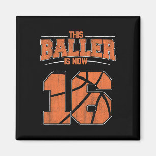 Imán Feliz cumpleaños niños de 16 años de básquetbol di