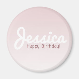 Imán Feliz cumpleaños, nombre de Personalizable   Rosa