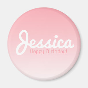 Imán Feliz Cumpleaños, Nombre Personalizable   Rosa Ros