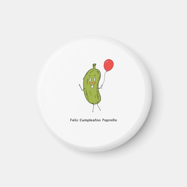 Imán Feliz cumpleaños pepinillo, Feliz Cumpleaños Pepin (Frente)