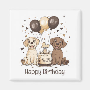 Imán Feliz cumpleaños, perros recuperadores de labrador