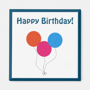 Imán Feliz cumpleaños, Personalizado de los globos colo