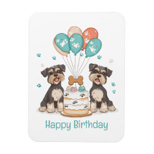 Imán Feliz cumpleaños Schnauzer Dogs