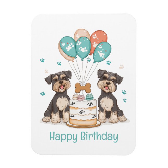 Imán Feliz cumpleaños Schnauzer Dogs (Vertical)