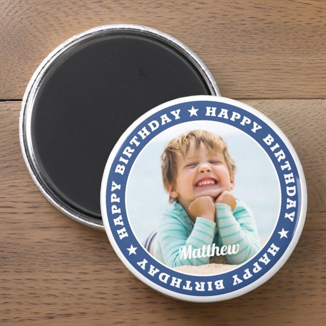 Imán Feliz cumpleaños, simple foto de un Personalizado  (Subido por el creador)