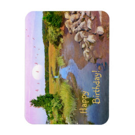 Imán Feliz cumpleaños, Sunset Seashore