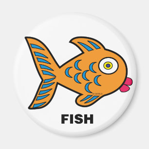 Imán feliz de los pescados de los niños