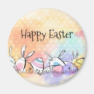 Imán feliz de Pascua el   de la acuarela colorida