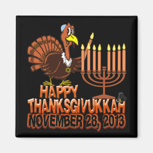 Imán feliz de Thanksgivukkah Thankgiving Jánuca