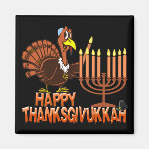 Imán feliz de Thanksgivukkah Thankgiving Jánuca