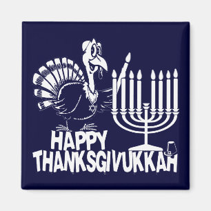 Imán feliz de Thanksgivukkah Thankgiving Jánuca