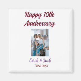 Imán Feliz décimo aniversario foto boda apellido d