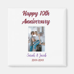 Imán Feliz décimo aniversario foto boda apellido d