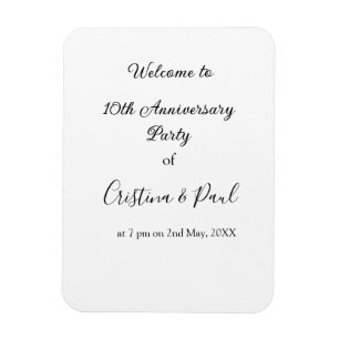 Imán Feliz décimo aniversario nombre de boda minimalist