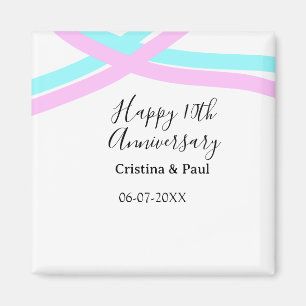 Imán Feliz décimo aniversario nombre de boda simple min