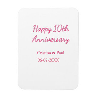 Imán Feliz décimo aniversario nombre de boda simple min