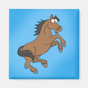 Imán feliz del caballo - azul