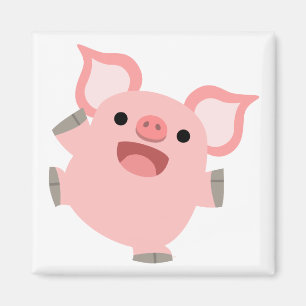 Imán feliz del cerdo del dibujo animado
