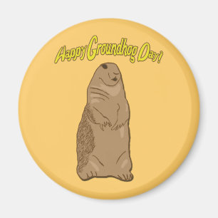 Imán feliz del día de la marmota