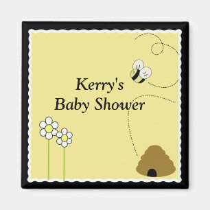 Imán FELIZ del favor de Baby Shower de la ABEJA