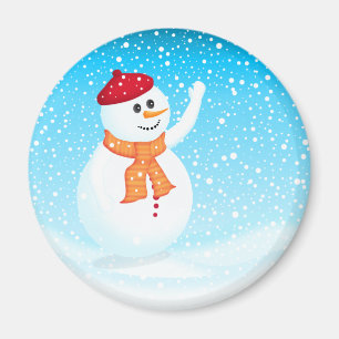 Imán feliz del muñeco de nieve