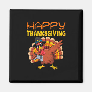Imán Feliz Día de Acción de Gracias Funny Gamer Pavo Da