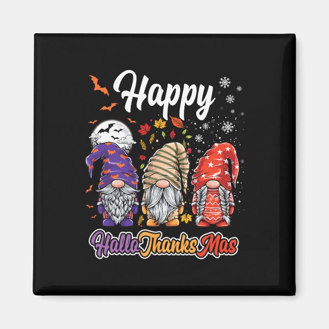 Imán Feliz Día de Acción de Gracias Hallothanksmas Gnom (Frente)