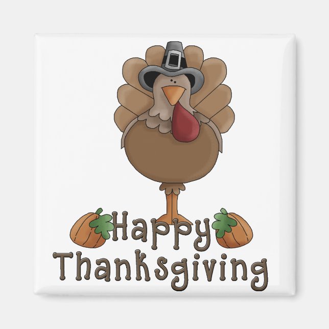 Imán feliz día de acción de gracias pavo (Frente)