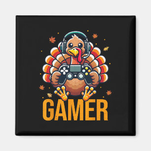 Imán Feliz Día de Acción de Gracias Pavo Jugador de Vid