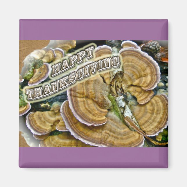 Imán Feliz Día de Acción de Gracias Shelf Fungus Series (Frente)