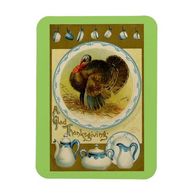 Imán Feliz Día de Acción de Gracias Turquía (Vertical)