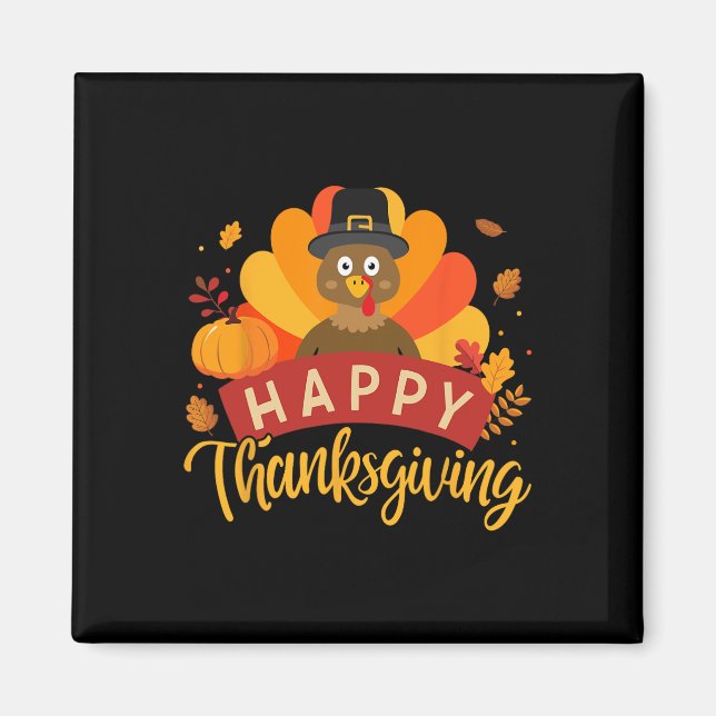 Imán Feliz Día de Acción de Gracias Turquía para fiesta (Frente)