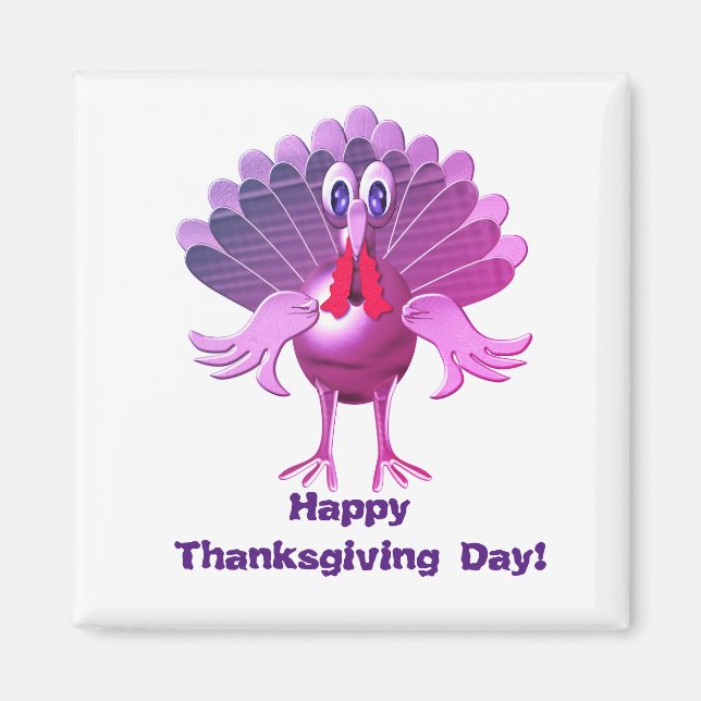 Imán Feliz Día de Acción de Gracias Turquía, personaliz (Frente)