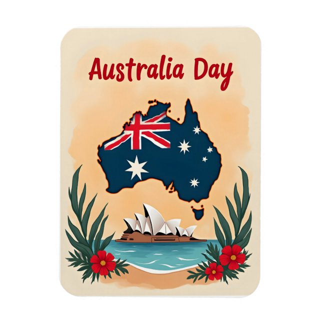 Imán Feliz Día de Australia (Vertical)