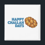 Imán Feliz día de desafío Chanukah Hanukkah Pan Loaf<br><div class="desc">Presenta un ilustracion original de un pan de jalván, con HAPPY CHALLAH DAYS en una fuente azul. ¡Excelente para dar regalos en Hanukkah! Este ilustracion vacacional también está disponible en otros productos. ¿No ves lo que estás buscando? ¿Necesita ayuda con la personalización? Contacte con Rebecca para que tenga algo diseñado...</div>