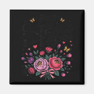 Imán Feliz día de la madre 2026 ramo floral vintage