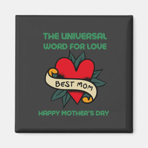 Imán Feliz Día De La Madre Con Amor Y Flor