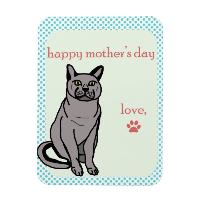 Imán Feliz Día de la Madre | Del gato (Vertical)