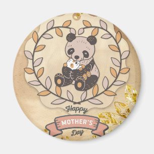 Imán Feliz Día de la Madre Diversión Divertida Panda Os